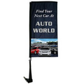 Single Reverse Portable Rectangle Car Flag - Non-Adjustable Base